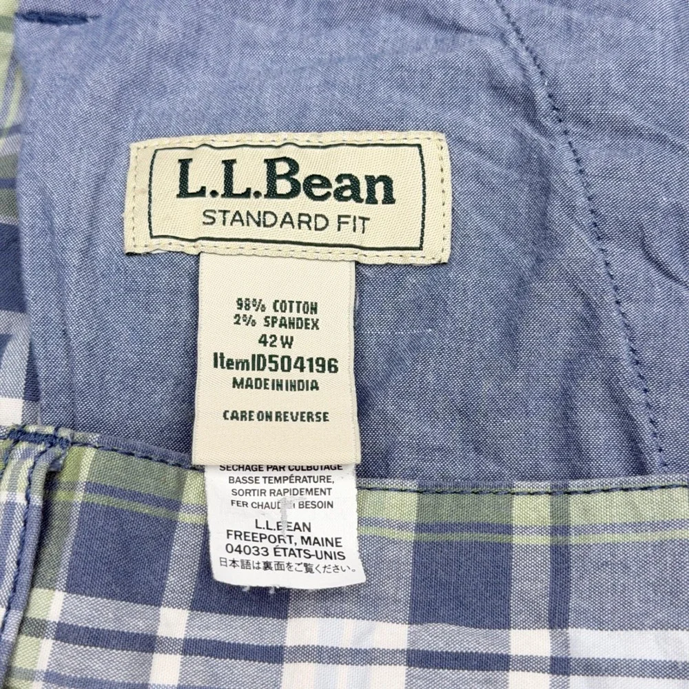 LL Bean Mens 42W Cotton Plaid Golf Shorts Fisherman Coastal Preppy Summer Y2K